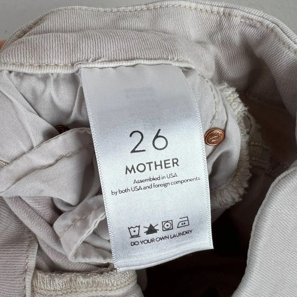 Mother Looker Dagger Lace Trim Ankle Skinny Jeans Size 26 Blush Pink High Waist - Picture 11 of 13